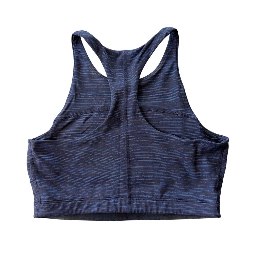 Outdoor Voices Navy Blue Heather Move Free Crop Top Racer Back Sports Gym Bra - Picture 2 of 4